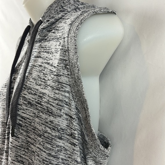 Athleta Blissful Balance Zip Up Heather Gray Hooded‎ Vest Open Back Size S - Picture 5 of 12